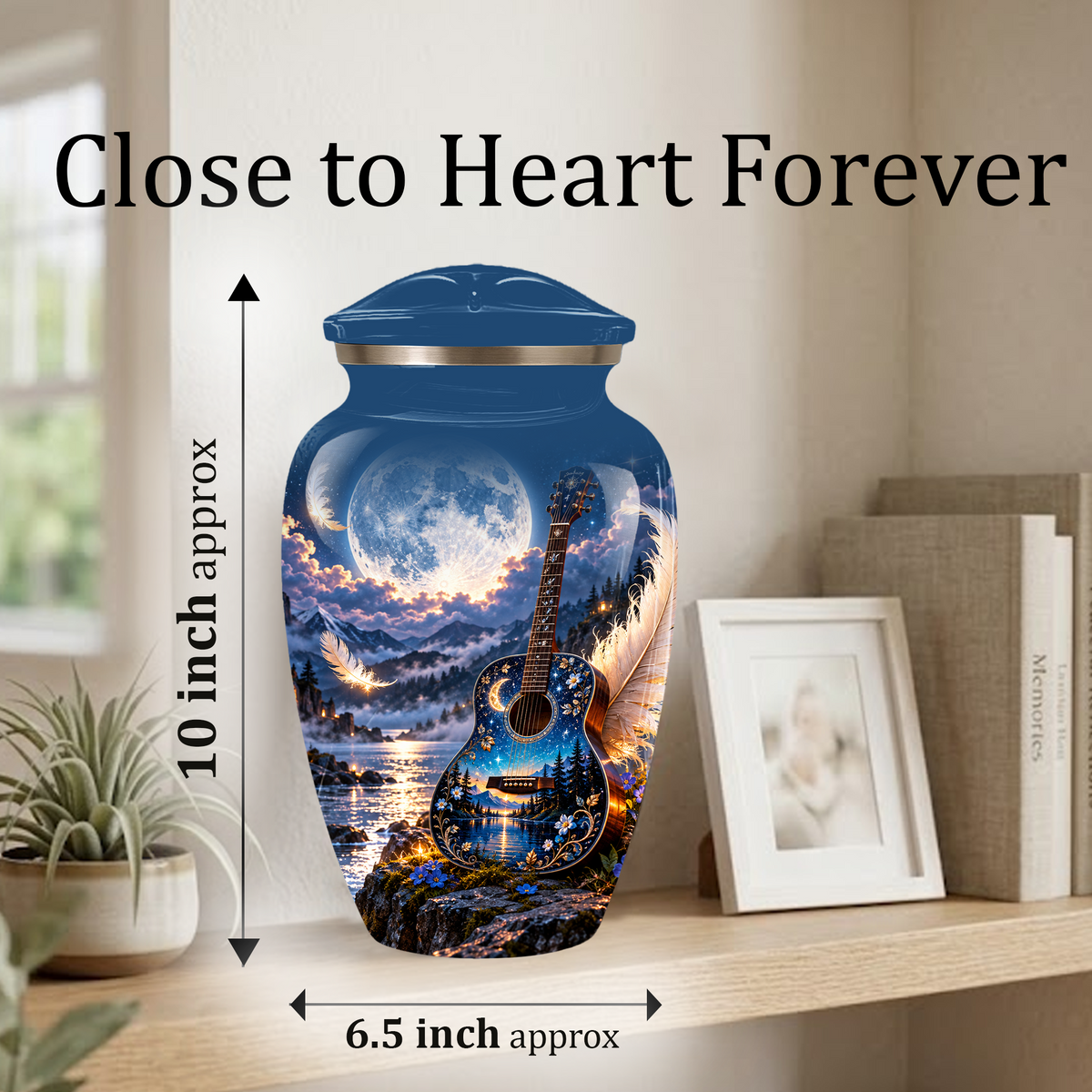 Personalized Guitar Cremation Urn for Ashes, Musical Tribute Urn for Human Ashes