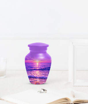 Personalized Ocean Sunset Cremation Urn | Adult, Large, Mini & Keepsake Urn for Human Ashes