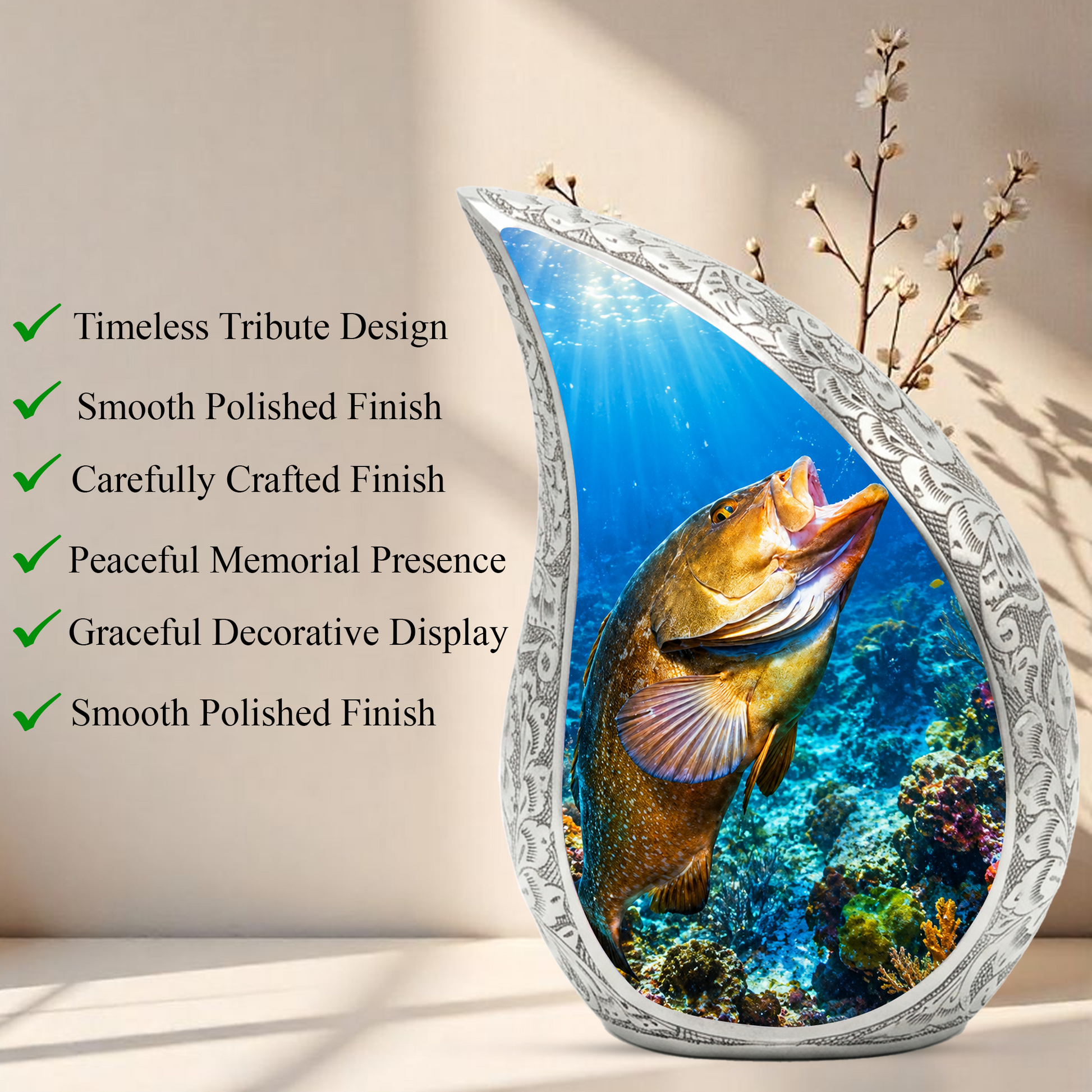 Fishing Urn for Dad Ashes | Gone Fishing Cremation Urn for Men, Fishing Urn for Human Ashes,