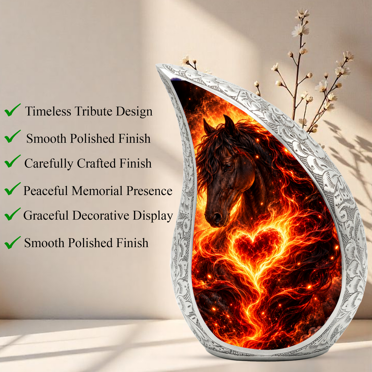 Horse Cremation Urn for Ashes, Horse Memorial Urn, Equestrian Urn, Horse Lover Adult Urn