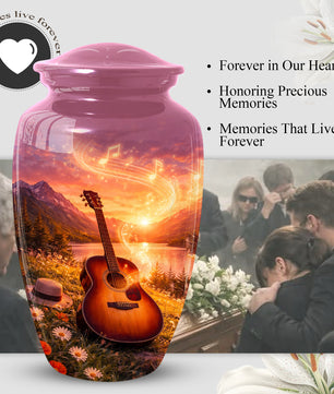 Guitar Urn for Mom - Music Memorial Large Urn for Women| Keepsake Urn For Ashes