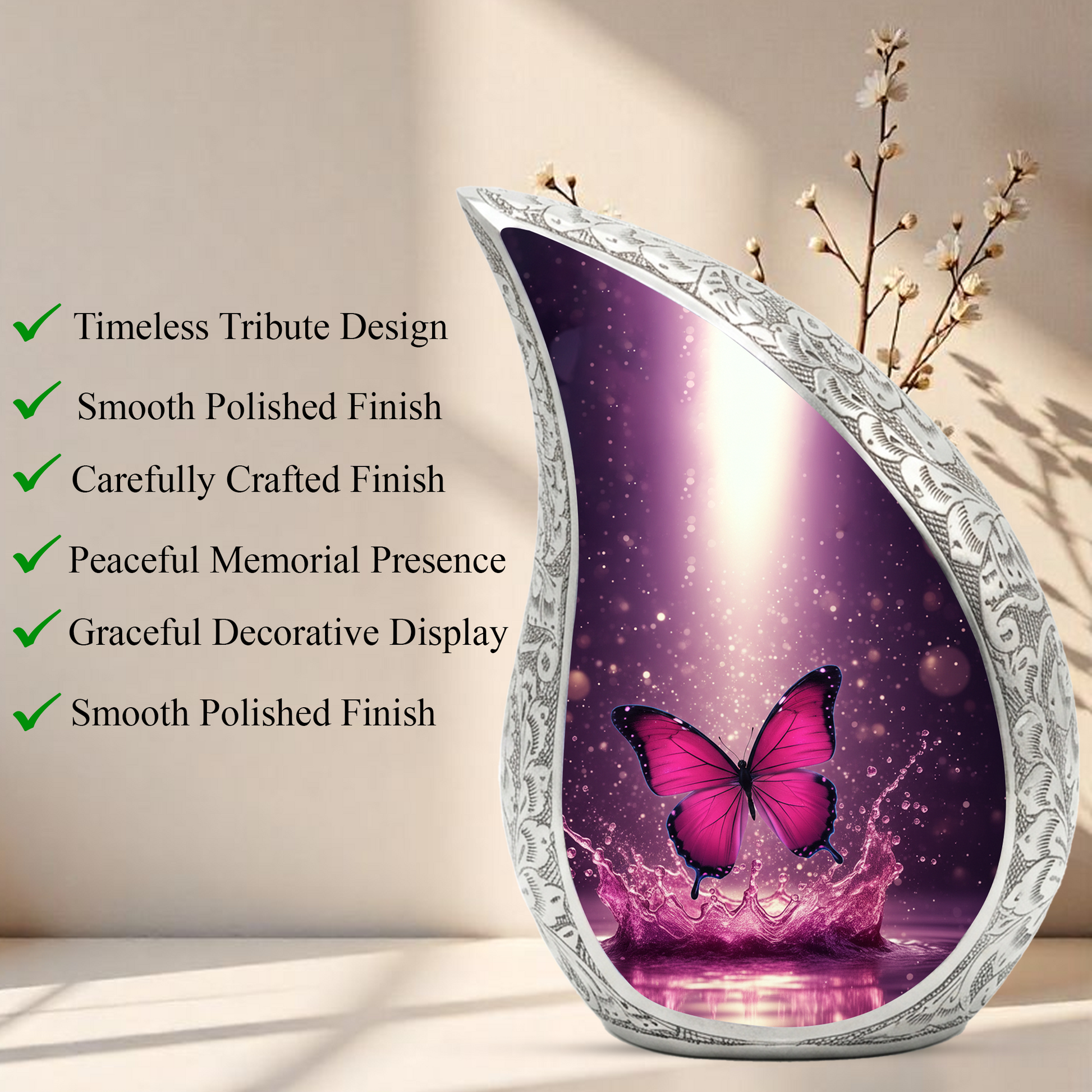 Butterfly Urn for Ashes, Cremation Keepsake Urn For Human Ashes