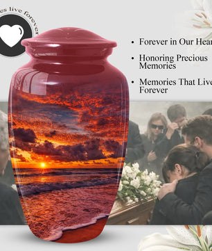 Product Title  Sunset Beach Urn for Mom | Adult Cremation Large  Urn for Ashes | Memorial Urn for Women
