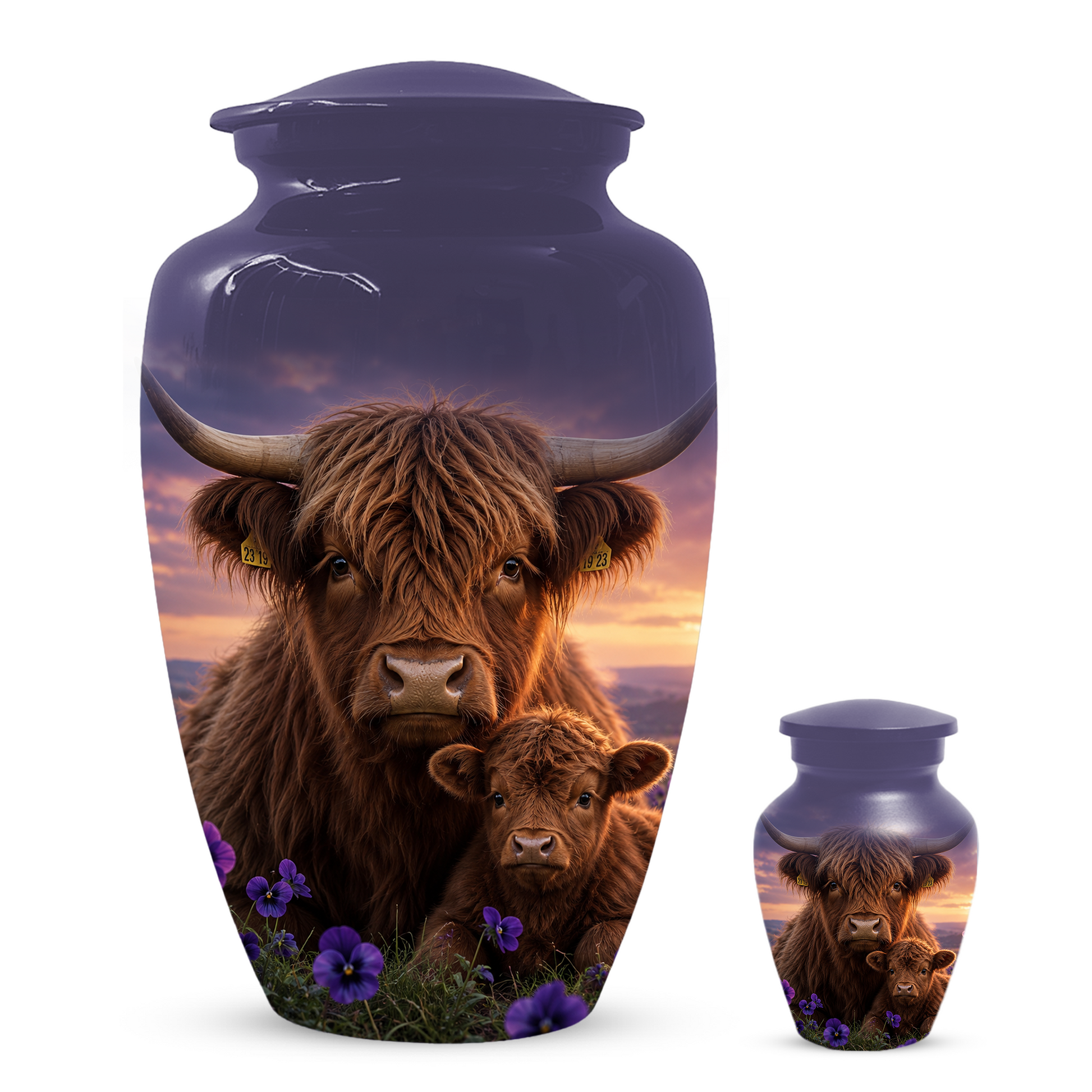 Highland Cow Cremation Urn for Ashes - Personalized Farm Animal Memorial