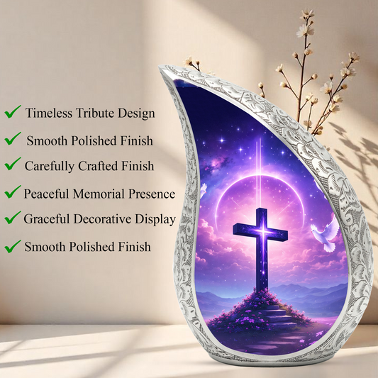 Christian Cross Adult Urn for Human Ashes