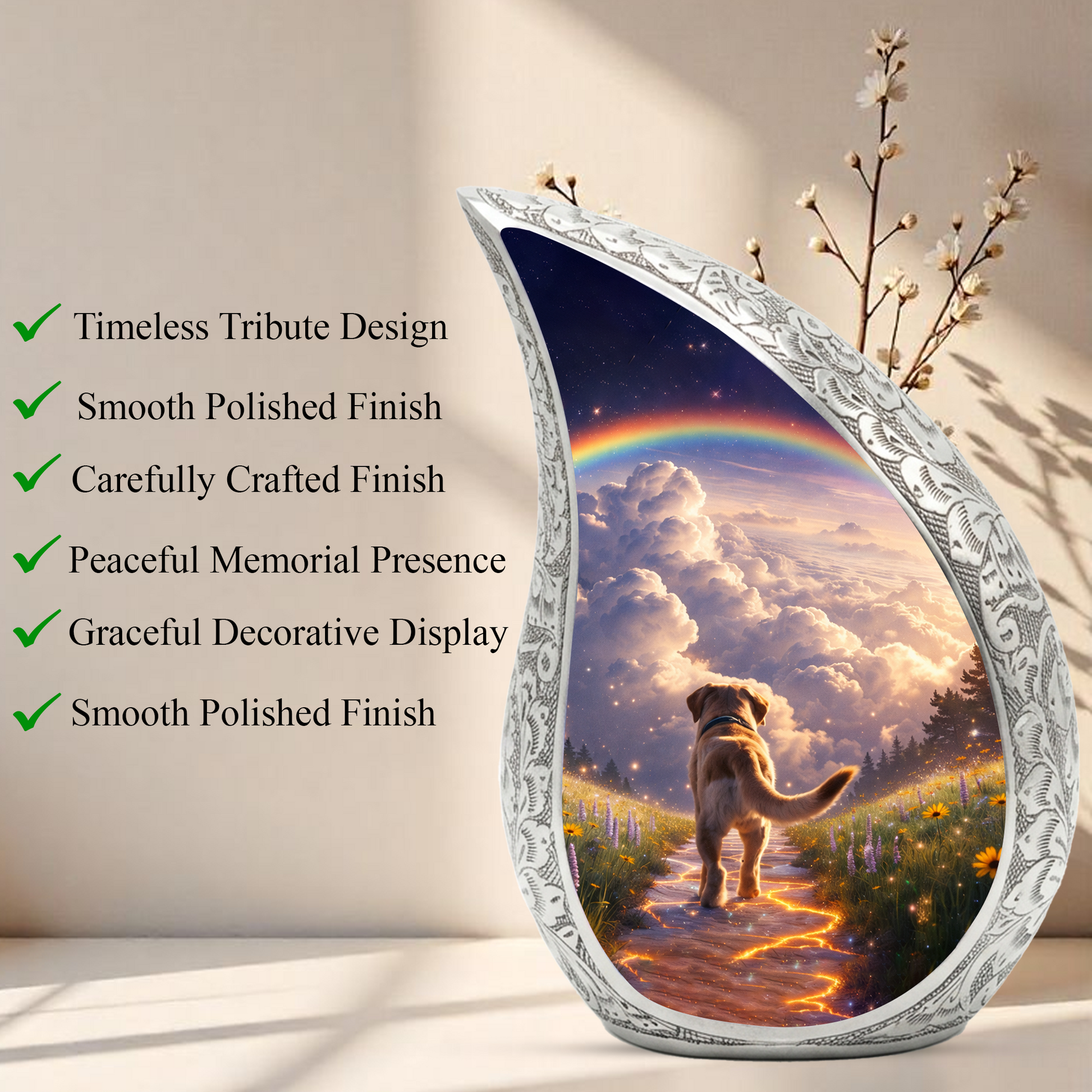 Dog Heaven Urn for Human & Pet Ashes – Personalized Dog Heaven Cremation Urn