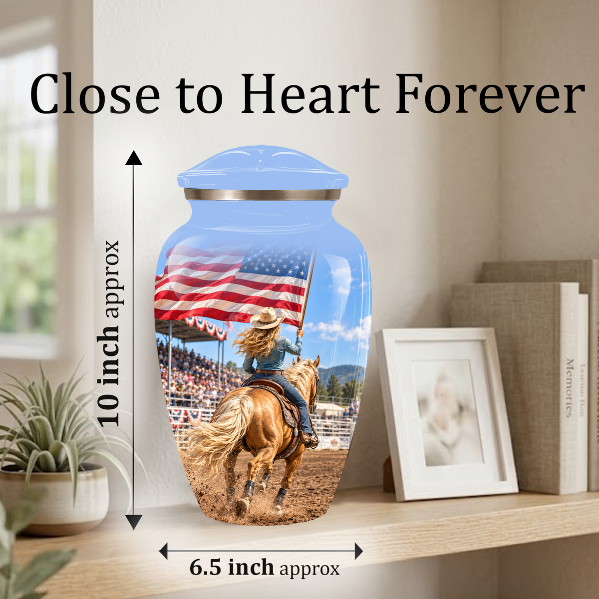 American Flag Cremation Urn – Personalized Cowgirl & Western Memorial Urn for Ashes