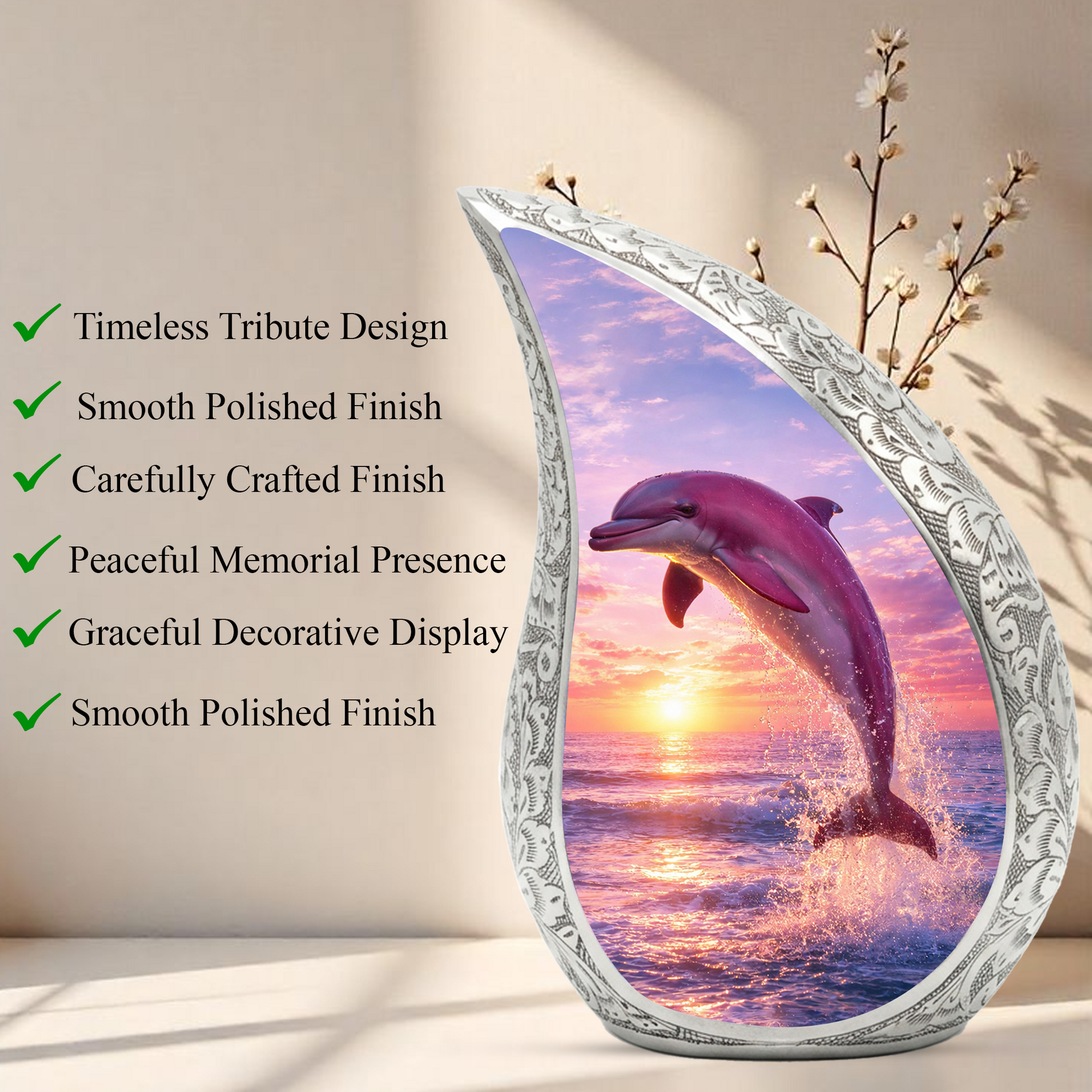 Dolphin Adult Urn for Human Ashes – Premium Adult Cremation Urn