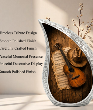 Guitar Urn for Human Ashes | Rock Music Adult Cremation Urn | Guitar Memorial Urn for Adult Ashes