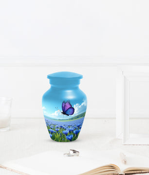 Purple Butterfly Urn for Human Ashes | Elegant Purple Butterfly Cremation Urn for Adult Memorial