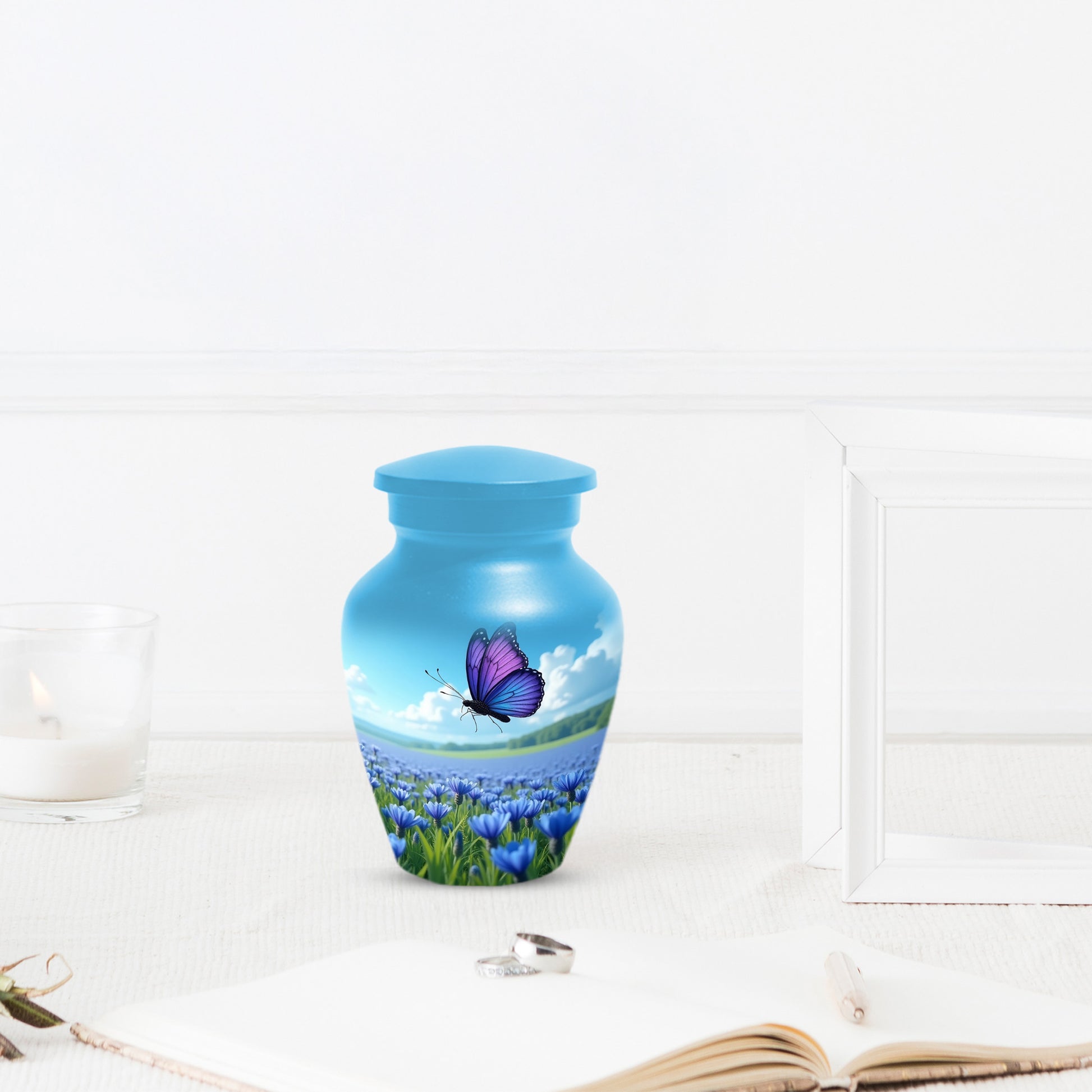 Purple Butterfly Urn for Human Ashes | Elegant Purple Butterfly Cremation Urn for Adult Memorial