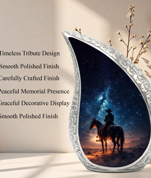Cowboy with Stars Night Sky Cremation Urn for Adult Ashes