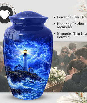 Lighthouse Memorial Urn for Dad, Personalized Adult Cremation Large  Urn