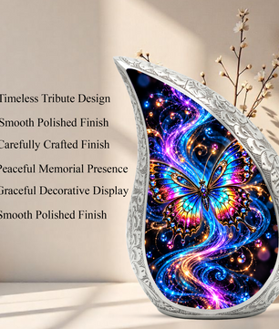 Colorful Butterfly Cremation Urn for Ashes, Rainbow Butterfly Memorial Urn