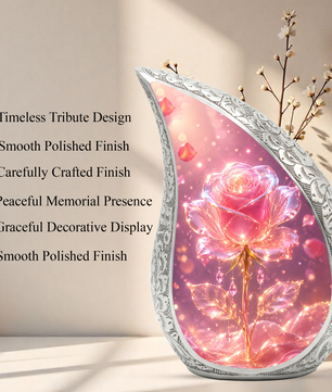 Pink Rose Urn for Mom | Beautiful Urns for Women | Cremation Urn for Mom