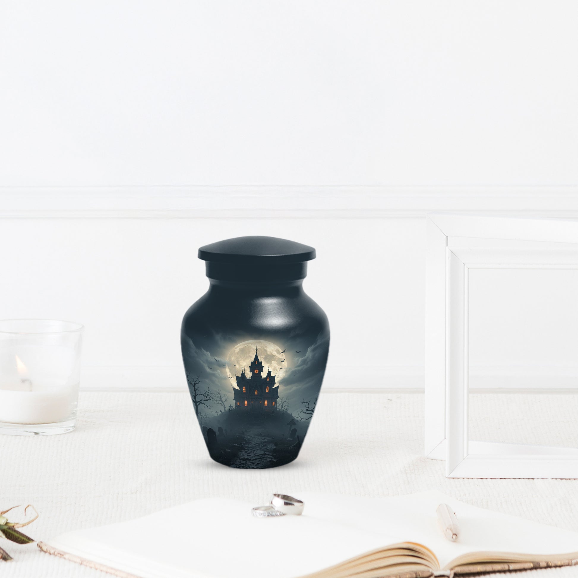 Gothic Haunted House Adult Urn for Human Ashes | Halloween Memorial Adult Cremation Urn for Ashes