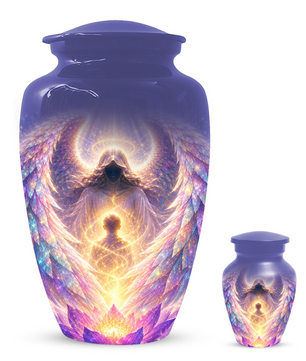 Guardian Angel Cremation Urn, Personalized Angel Memorial Urn for Human Ashes