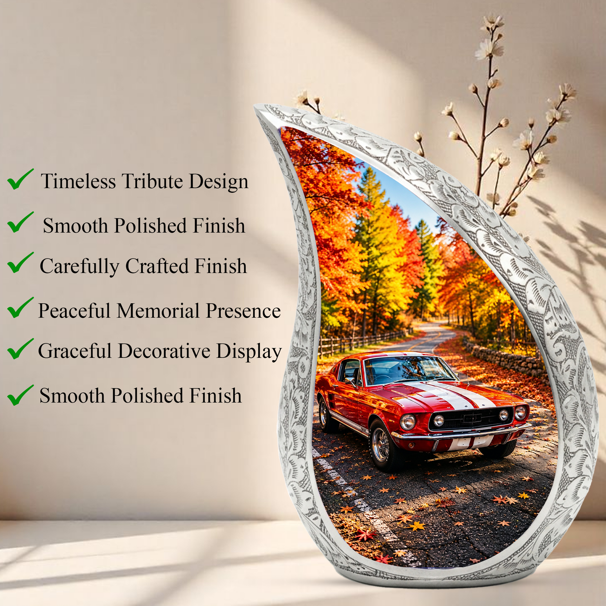 Classic Muscle Car Memorial Urn for Dad, Vintage Car Funeral Urn