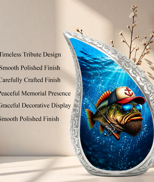 Gone Fishing Urn, Fish Cremation Urn for Ashes, Personalized Memorial Urn for Dad