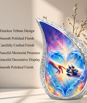 Heavenly Paw Adult Urn for Human Ashes – Heart Memorial Adult Cremation Urn