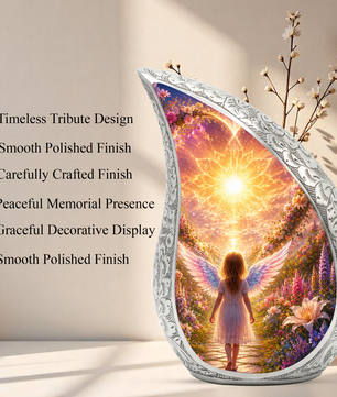 Angel Girl Cremation Urn for Mom, Women & Daughters | Beautiful Female Urn for Human Ashes | Keepsake Memorial Urn