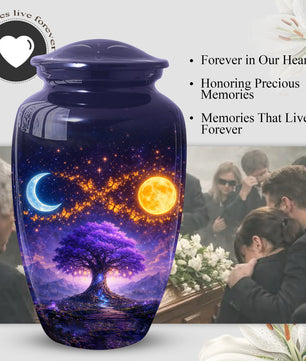 Tree of Life Urn for Mom- Purple Moon Memorial Large Urn|Adult Female Cremation Urn