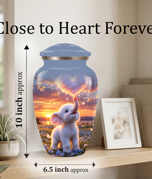 Elephant Cremation Urn for Ashes | Personalized Elephant Memorial Urn | Cute Elephant Urn