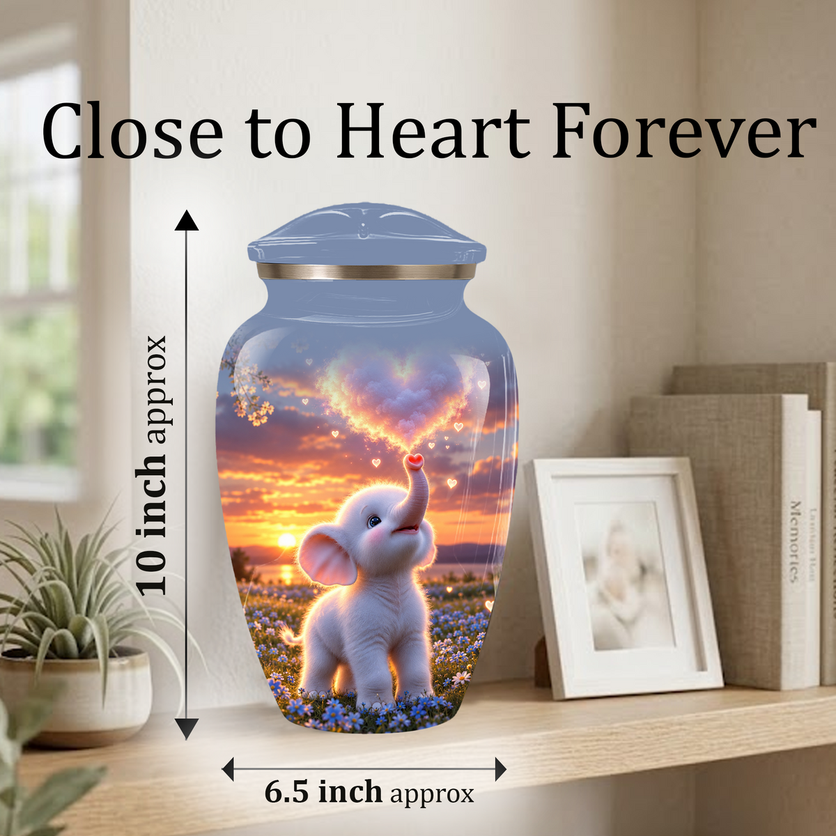 Elephant Cremation Urn for Ashes | Personalized Elephant Memorial Urn | Cute Elephant Urn