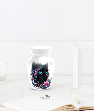 Black Cat Urn for Ashes, Custom Cat Memorial Urn, Pet Cremation Urn
