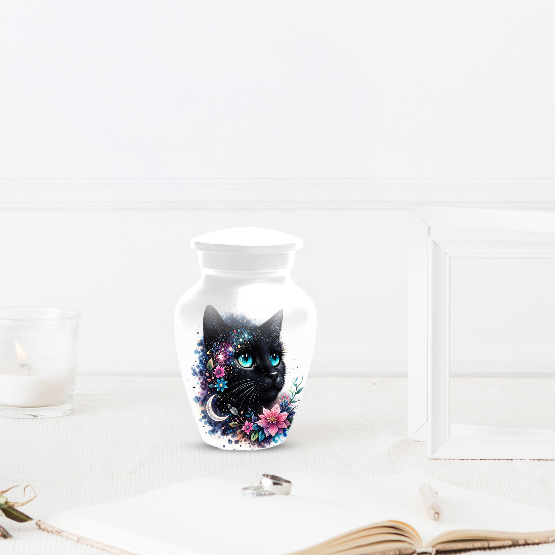 Black Cat Urn for Ashes, Custom Cat Memorial Urn, Pet Cremation Urn