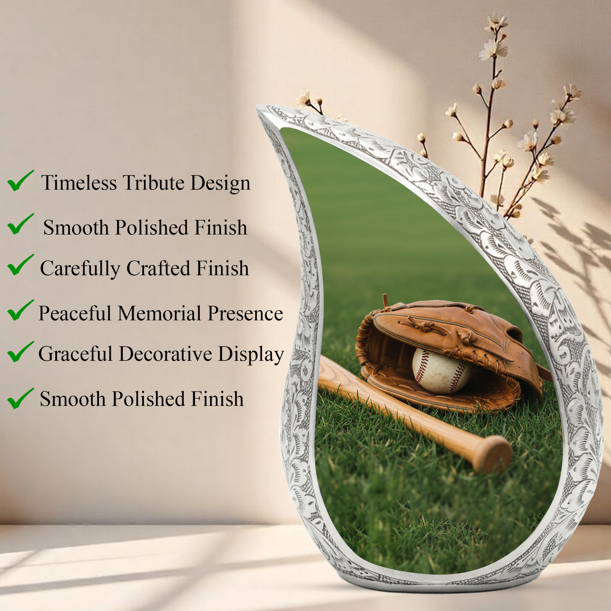 Personalized Baseball Urn for Dad | Keepsake Memorial Urn for Father