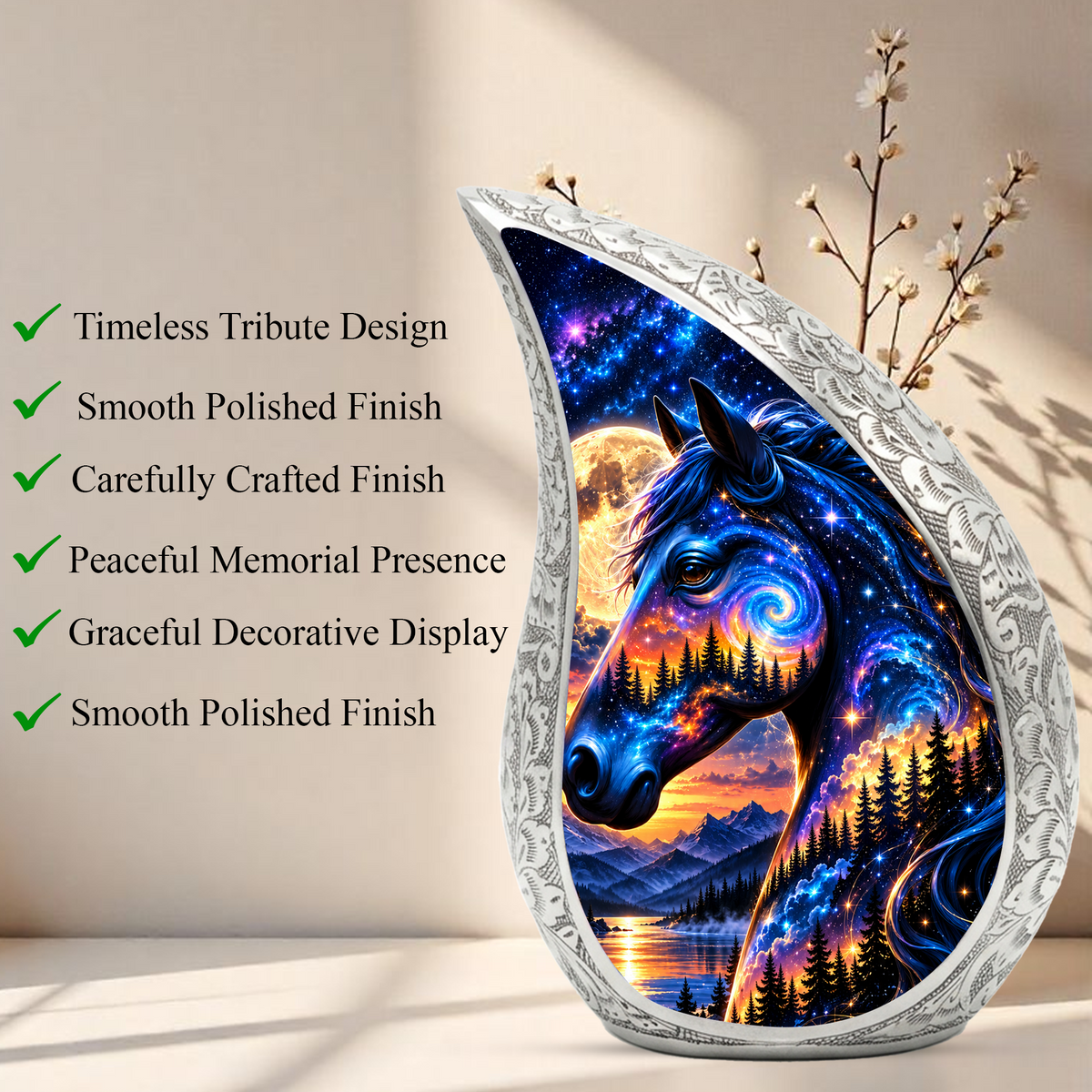 Adult Cremation Urn for Ashes, Horse Memorial Urn, Horse Lover Urn, Personalized Adult Urn for Ashes