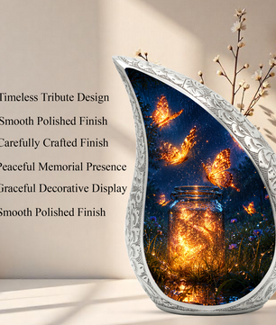 Butterfly Urn for Human Ashes |  Orange Butterfly Cremation Urn