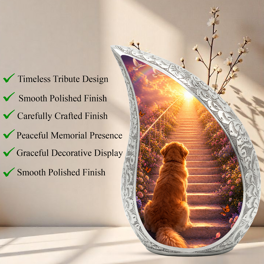 Dog Heaven Urn for Human Ashes | Adult Cremation Urn | Personalized Dog Memorial Urn