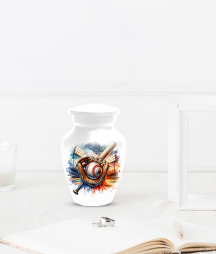 Personalized Baseball Urn for Ashes, Baseball Memorial Urn