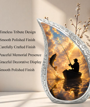 Fishing in Heaven Urn for Dad, Gone Fishing Cremation Urn for Ashes