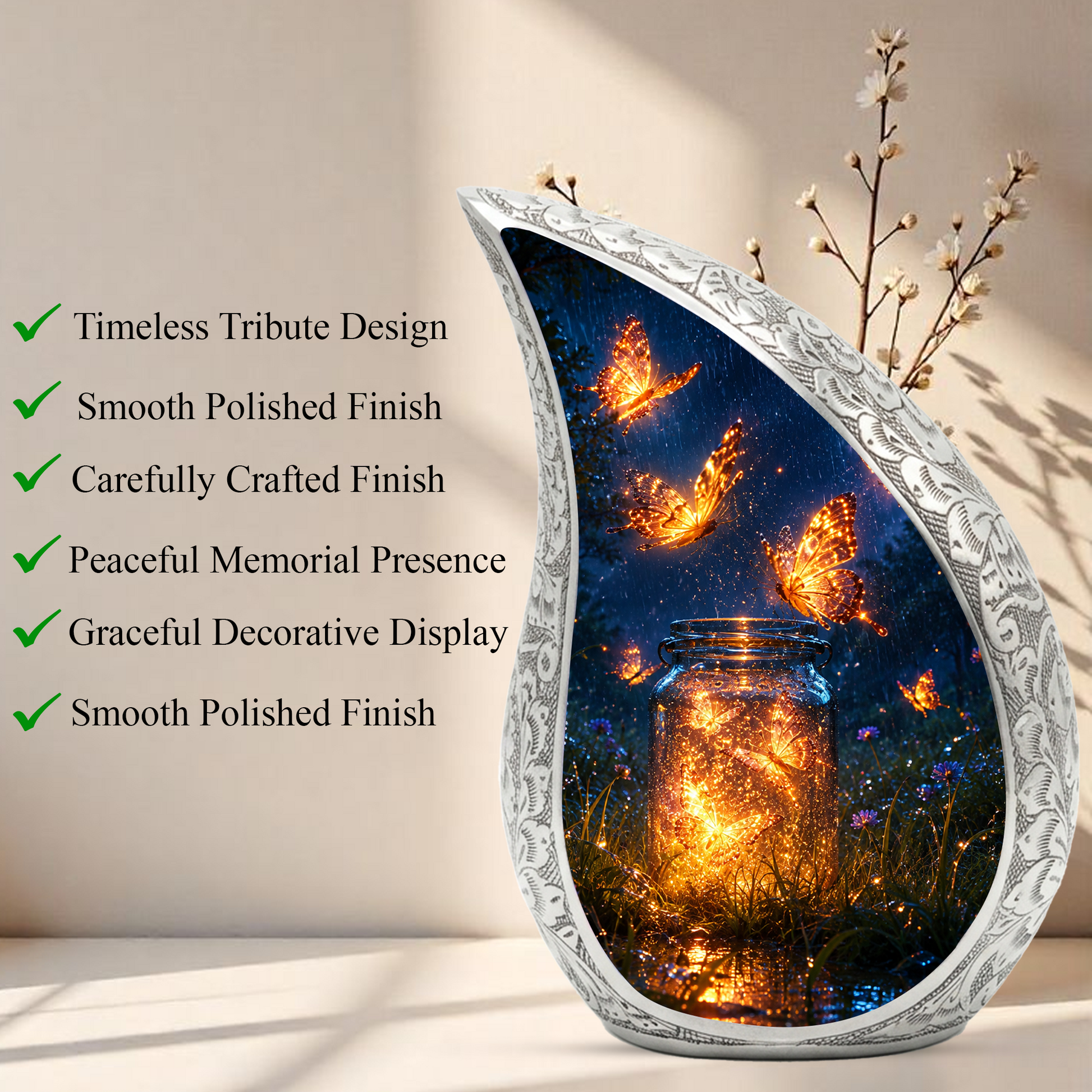 Butterfly Urn for Ashes, Butterfly Cremation Urn for Human Ashes