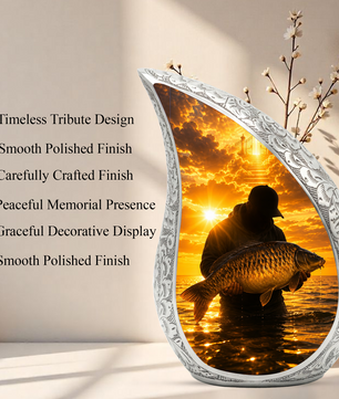 Fishing Cremation Urn for Dad – Gone Fishing Adult Male Memorial Urn for Human Ashes