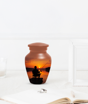 Fishing Cremation Urn for Dad | Personalized Gone Fishing Urn for Human Ashes