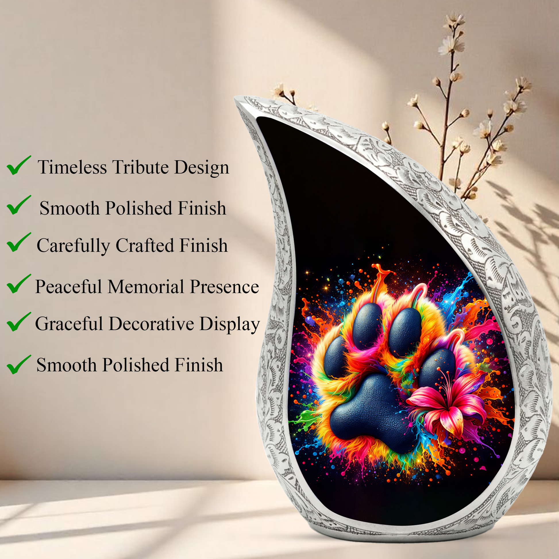 Paw Print Adult Urn for Human Ashes – Premium Paw Cremation Urn