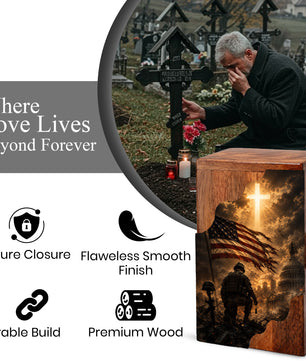 Christian Wooden Cremation Urn | Cross Urn for Ashes | Religious Urn for Dad