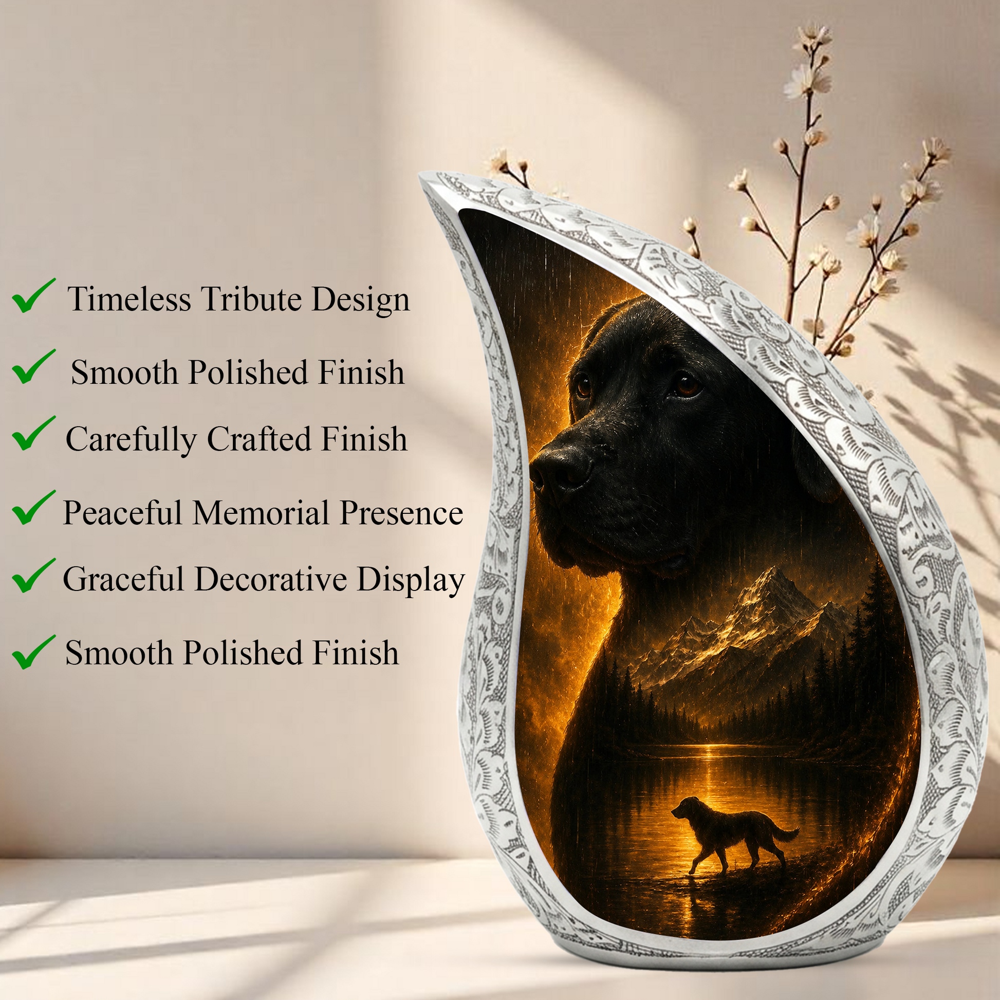 Dog Urn for Human Ashes | Beautiful Dog Memorial Adult Cremation Urn