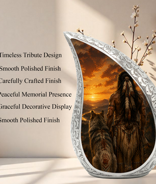 Warrior Sunset Urn for Adult Ashes | Adult Cremation Urn for Human Ashes