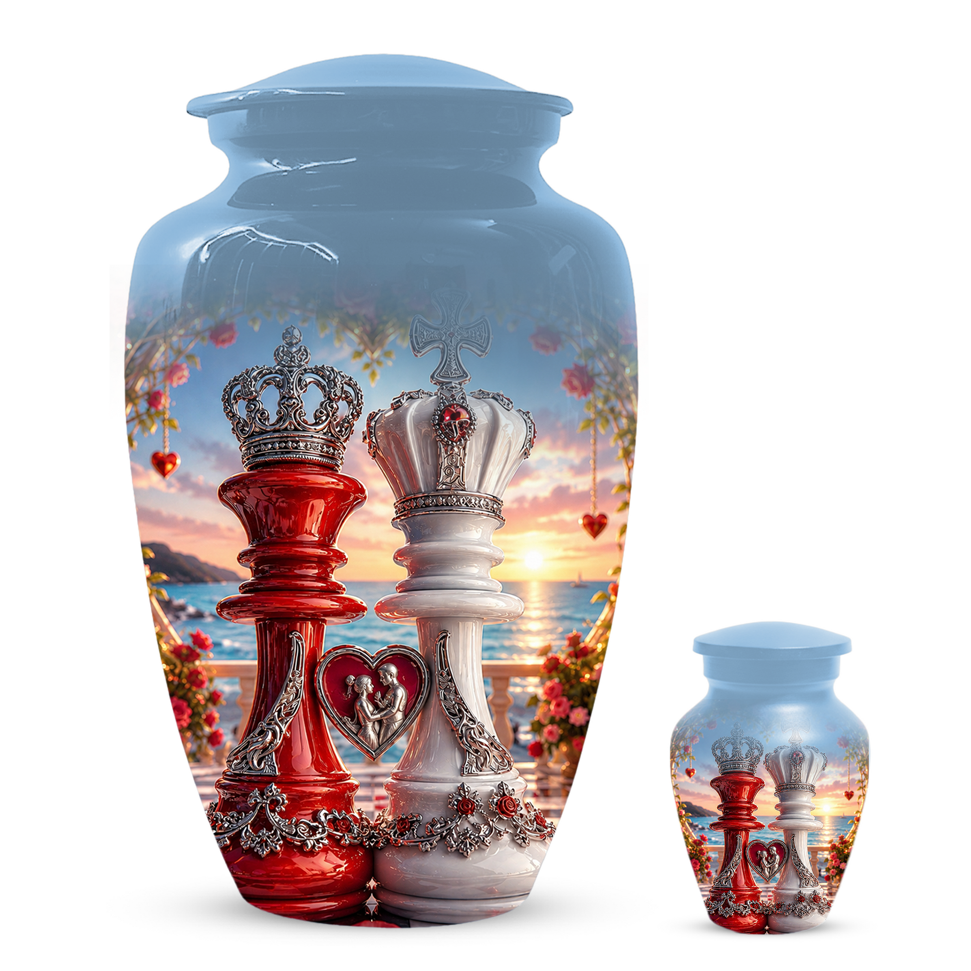 Extra Large Companion Urn for Two Adults - Personalized Couple Memorial for Mom & Dad