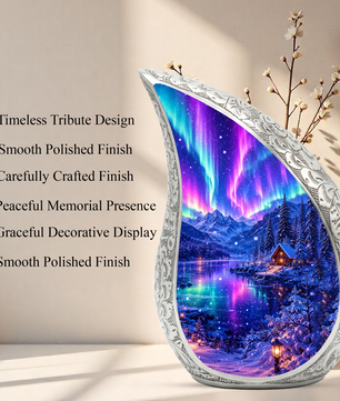 Aurora Borealis Cremation Urn for Mom & Women | Beautiful Keepsake Urn for Mom, Mother, Sister & Daughter