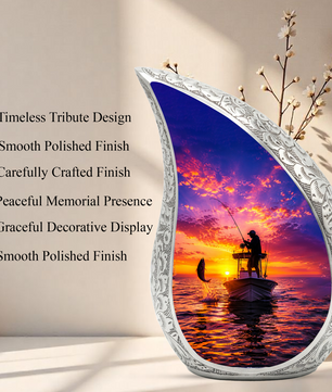 Gone Fishing Urn for Dad, Fishing Cremation Urn for Ashes ,Memorial Urn For Keepsake