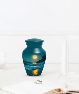 Ocean Moon Cremation Urn for Adult Ashes | Peaceful Beach Memorial Urn