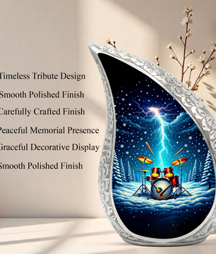 Drum Set Adult Urn for Human Ashes – Premium Drum Set Cremation Urn
