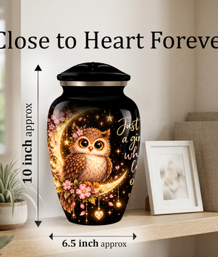 Owl Cremation Urn for Ashes | Personalized Owl Memorial Urn | Cute Bird Funeral Urn