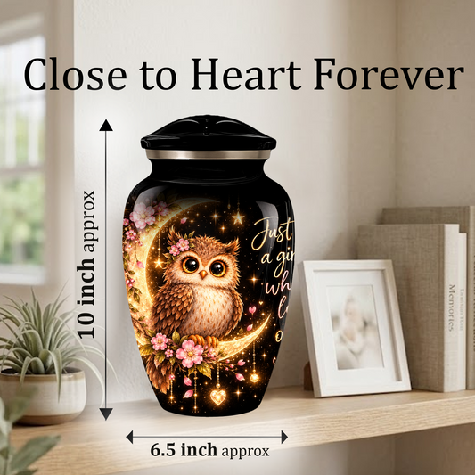 Owl Cremation Urn for Ashes | Personalized Owl Memorial Urn | Cute Bird Funeral Urn